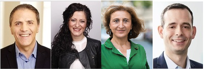v.li.n.re. Tas (Linke), Kızıltepe (SPD), Bayram (Grüne), Husein (CDU)