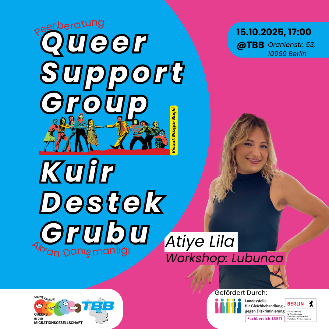 Einladung zu den Oktober-Treffen der Selbsthilfegruppen vom TBB Projekt Meine Familie – Queers in der Migrationsgesellschaft